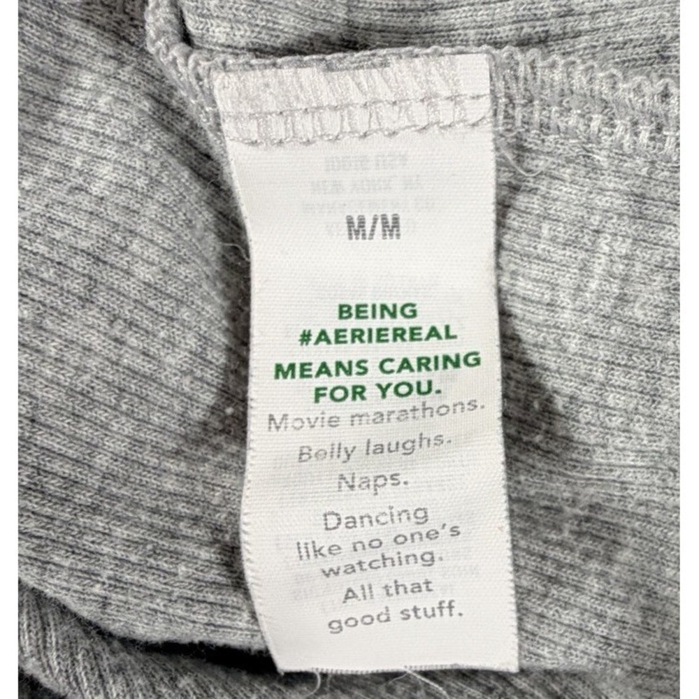Aerie Tank Top Women's Sz L Gray Scoop Neck Racerback Ribbed - Picture 6 of 7